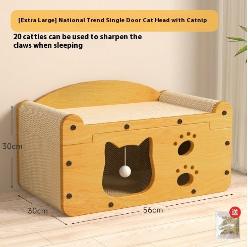 🐾 Corrugated Paper Cat House Luxury Double Layer – The Ultimate Double-Door Playground for Your Cat - SmartPlaceShop