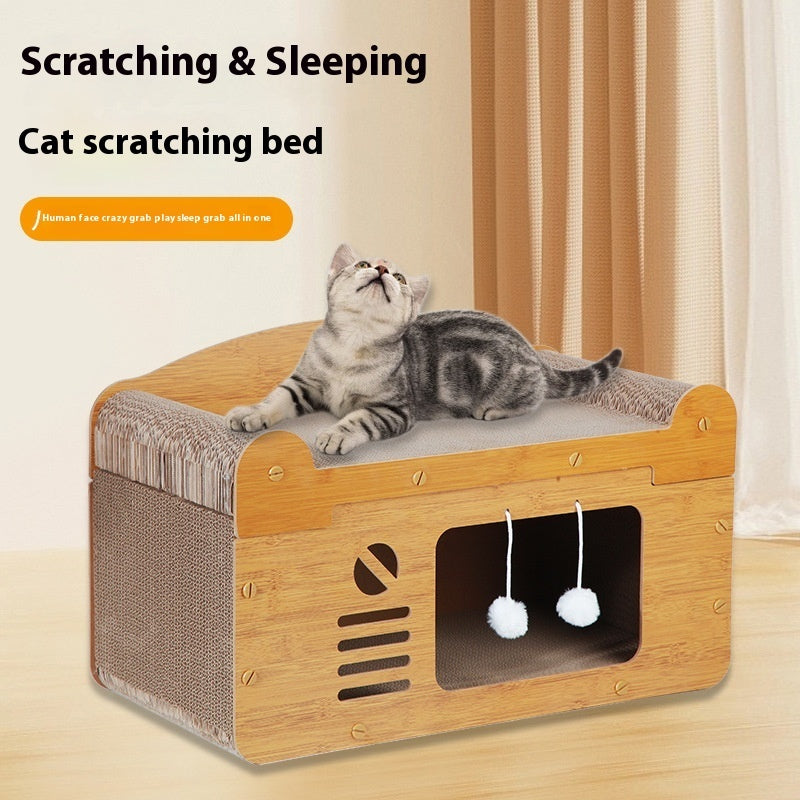 🐾 Corrugated Paper Cat House Luxury Double Layer – The Ultimate Double-Door Playground for Your Cat - SmartPlaceShop