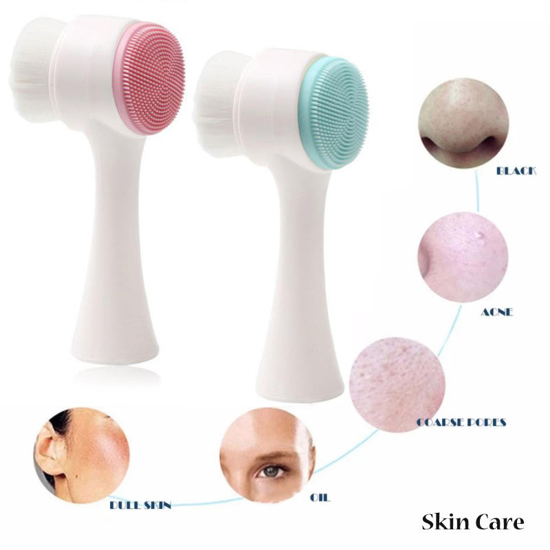 Double-Sided Silicone Facial Cleansing Brush – Deep Pore Exfoliating & Massage Tool - SmartPlaceShop