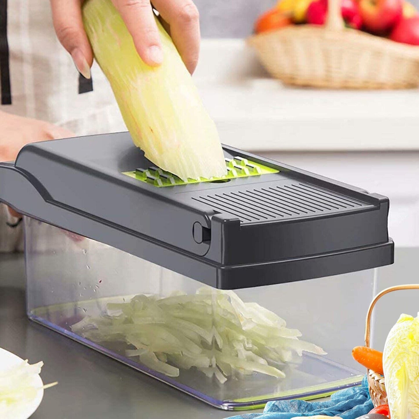 15-in-1 Vegetable Chopper & Slicer – Multifunctional Food Prep Tool with Container & Blades - SmartPlaceShop