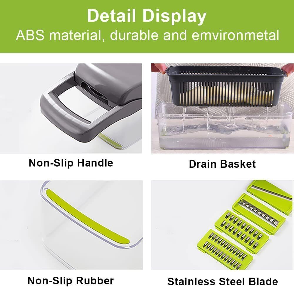 15-in-1 Vegetable Chopper & Slicer – Multifunctional Food Prep Tool with Container & Blades - SmartPlaceShop