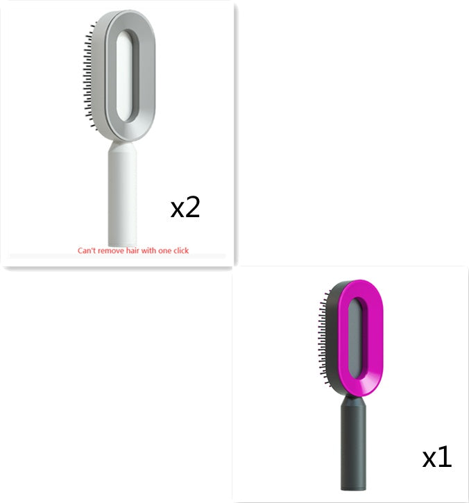 Self Cleaning Scalp Massage Hair Brush with One-Click Hair Removal – Anti-Static & Air Cushion Design - SmartPlaceShop
