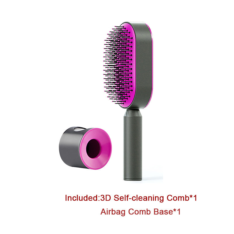 Self Cleaning Scalp Massage Hair Brush with One-Click Hair Removal – Anti-Static & Air Cushion Design - SmartPlaceShop