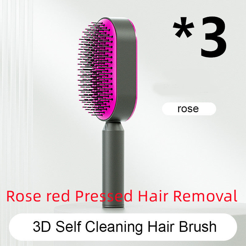Self Cleaning Scalp Massage Hair Brush with One-Click Hair Removal – Anti-Static & Air Cushion Design - SmartPlaceShop