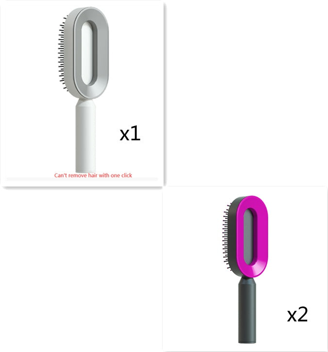Self Cleaning Scalp Massage Hair Brush with One-Click Hair Removal – Anti-Static & Air Cushion Design - SmartPlaceShop