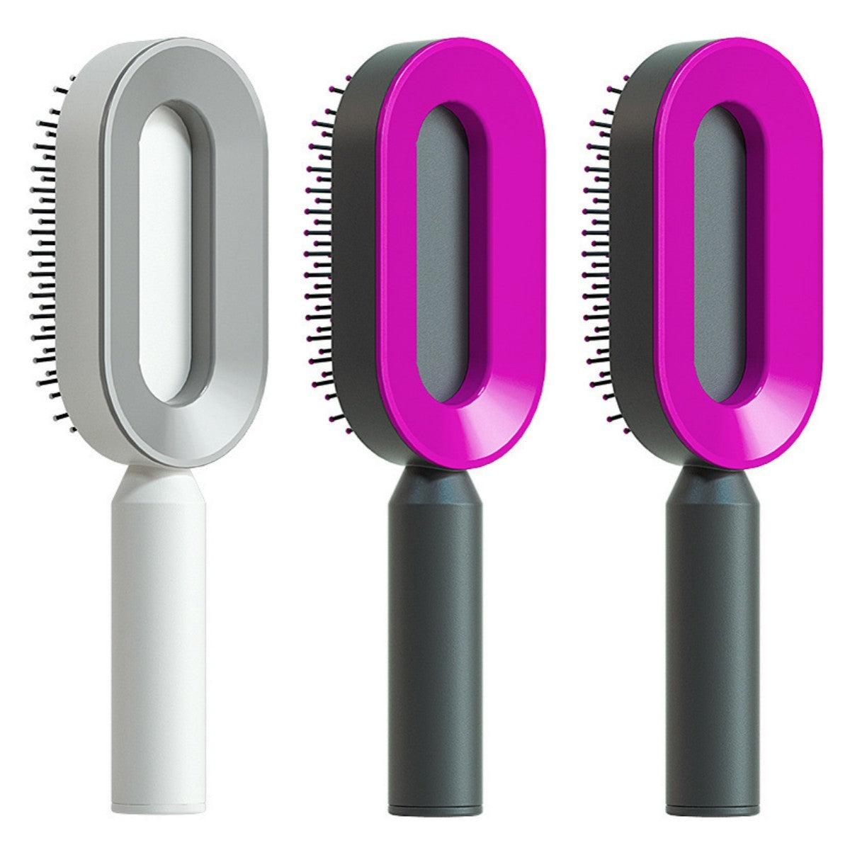Self Cleaning Scalp Massage Hair Brush with One-Click Hair Removal – Anti-Static & Air Cushion Design - SmartPlaceShop