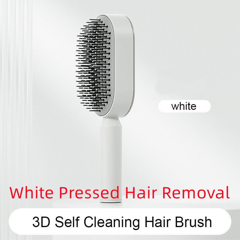 Self Cleaning Scalp Massage Hair Brush with One-Click Hair Removal – Anti-Static & Air Cushion Design - SmartPlaceShop