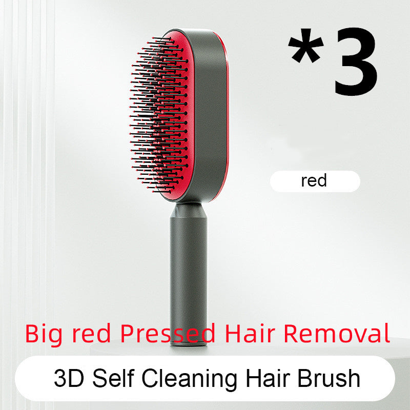 Self Cleaning Scalp Massage Hair Brush with One-Click Hair Removal – Anti-Static & Air Cushion Design - SmartPlaceShop