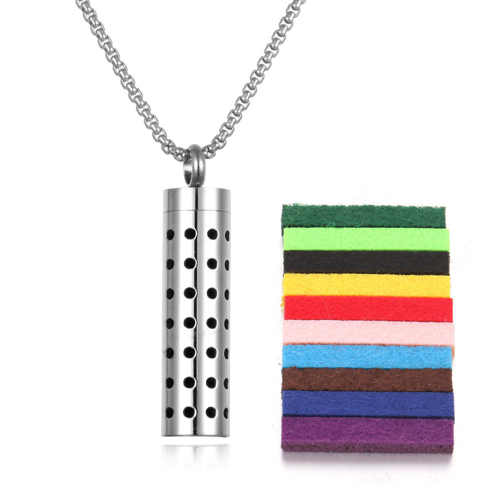 Aromatherapy Pendant Perfume Bottle Essential Oil Titanium Steel - SmartPlaceShop