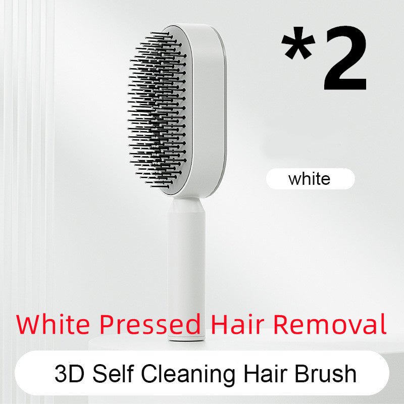Self Cleaning Scalp Massage Hair Brush with One-Click Hair Removal – Anti-Static & Air Cushion Design - SmartPlaceShop