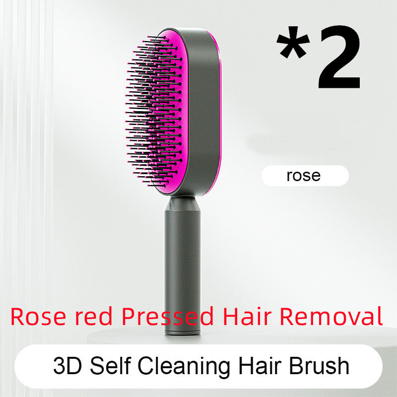 Self Cleaning Scalp Massage Hair Brush with One-Click Hair Removal – Anti-Static & Air Cushion Design - SmartPlaceShop