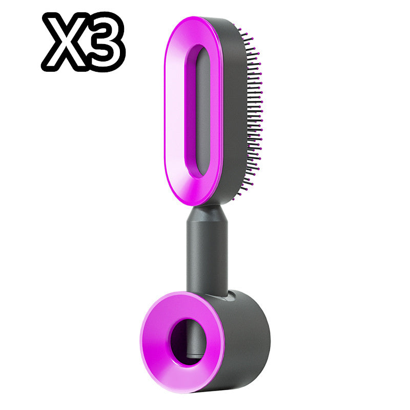 Self Cleaning Scalp Massage Hair Brush with One-Click Hair Removal – Anti-Static & Air Cushion Design - SmartPlaceShop