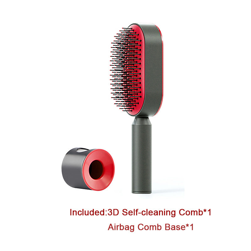 Self Cleaning Scalp Massage Hair Brush with One-Click Hair Removal – Anti-Static & Air Cushion Design - SmartPlaceShop