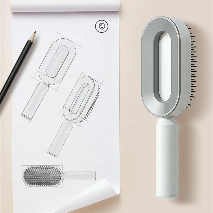 Self Cleaning Scalp Massage Hair Brush with One-Click Hair Removal – Anti-Static & Air Cushion Design - SmartPlaceShop