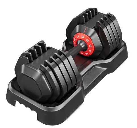 55LB 5-in-1 Adjustable Dumbbell with Anti-Slip Metal Handle – Space-Saving Home Gym Equipment - SmartPlaceShop