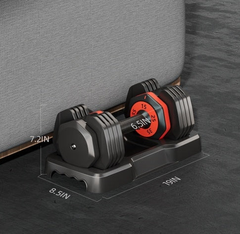 55LB 5-in-1 Adjustable Dumbbell with Anti-Slip Metal Handle – Space-Saving Home Gym Equipment - SmartPlaceShop