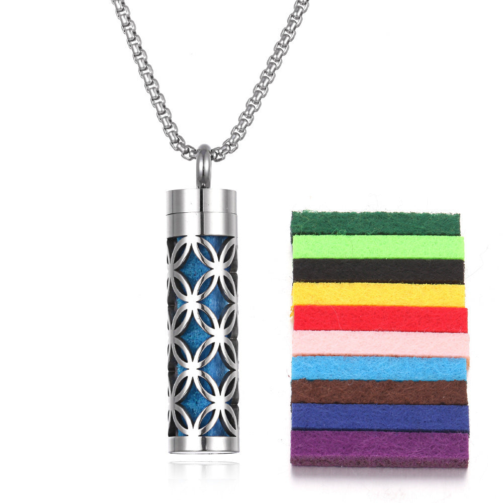 Aromatherapy Pendant Perfume Bottle Essential Oil Titanium Steel - SmartPlaceShop