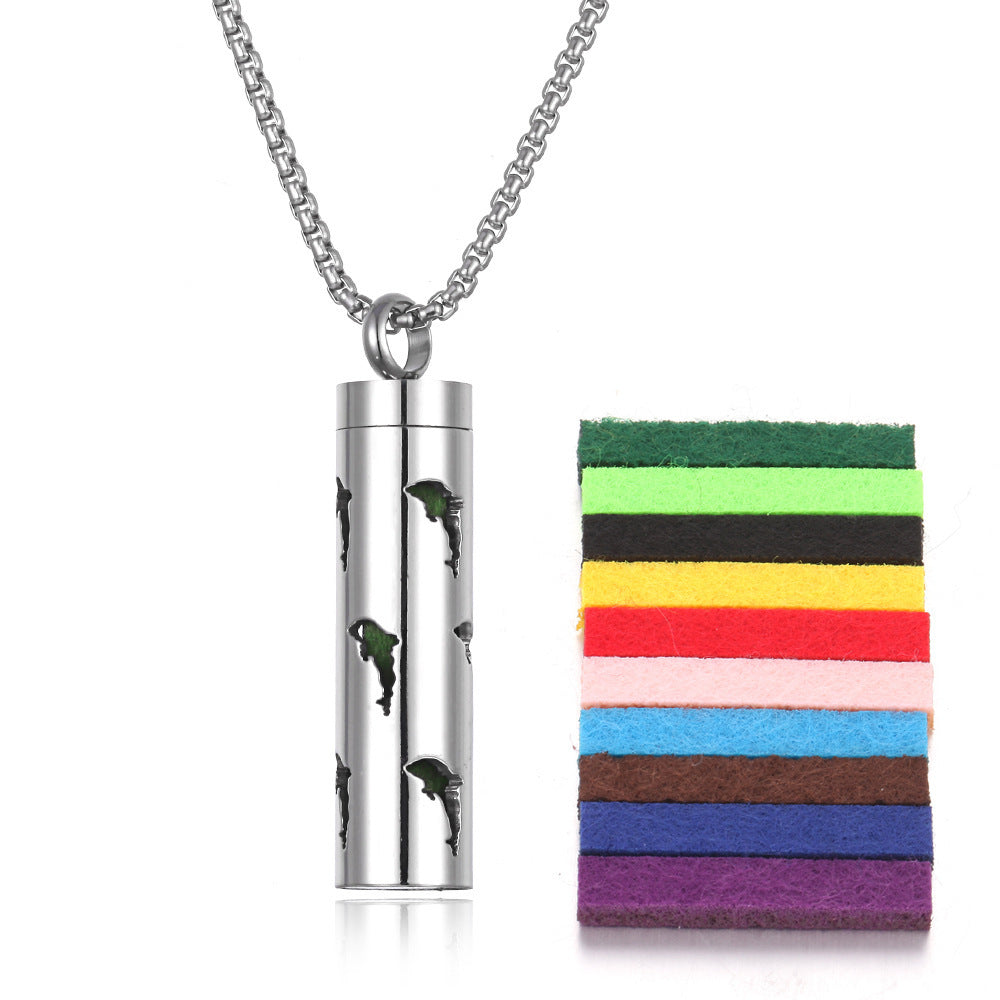 Aromatherapy Pendant Perfume Bottle Essential Oil Titanium Steel - SmartPlaceShop