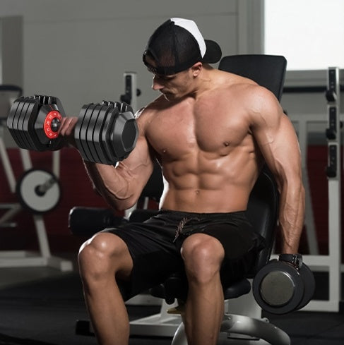 55LB 5-in-1 Adjustable Dumbbell with Anti-Slip Metal Handle – Space-Saving Home Gym Equipment - SmartPlaceShop