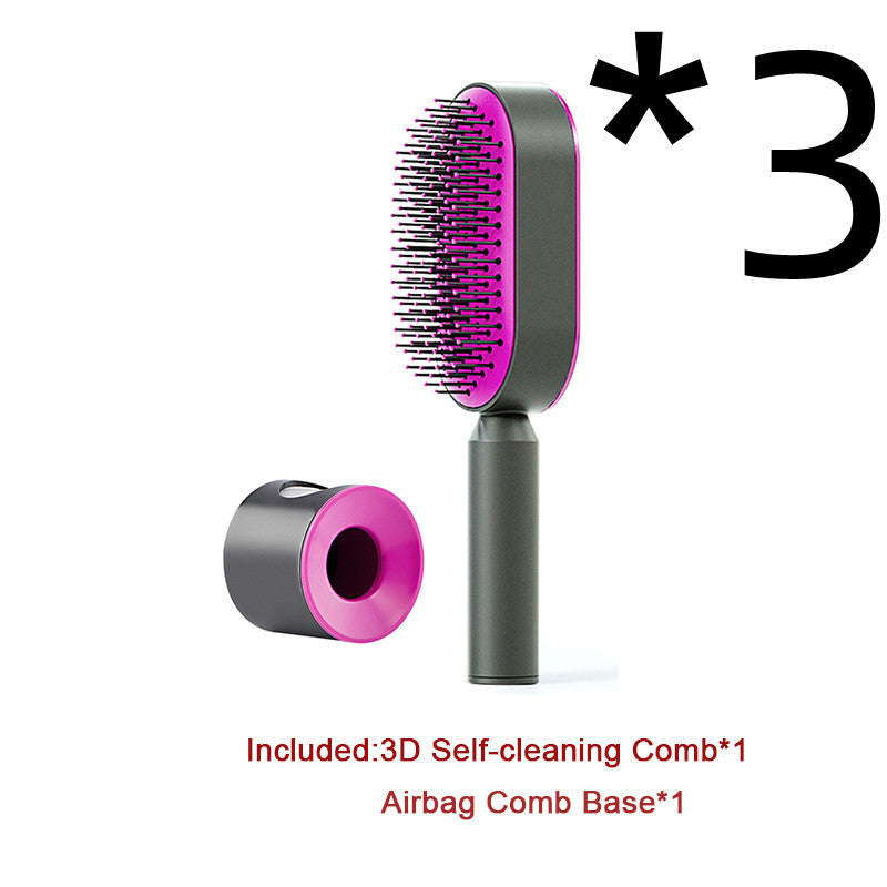 Self Cleaning Scalp Massage Hair Brush with One-Click Hair Removal – Anti-Static & Air Cushion Design - SmartPlaceShop