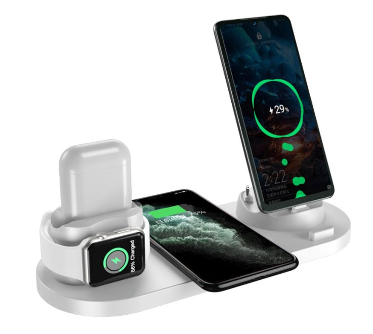 6-in-1 Wireless Fast Charging Dock Station for iPhone, Watch & Devices - SmartPlaceShop