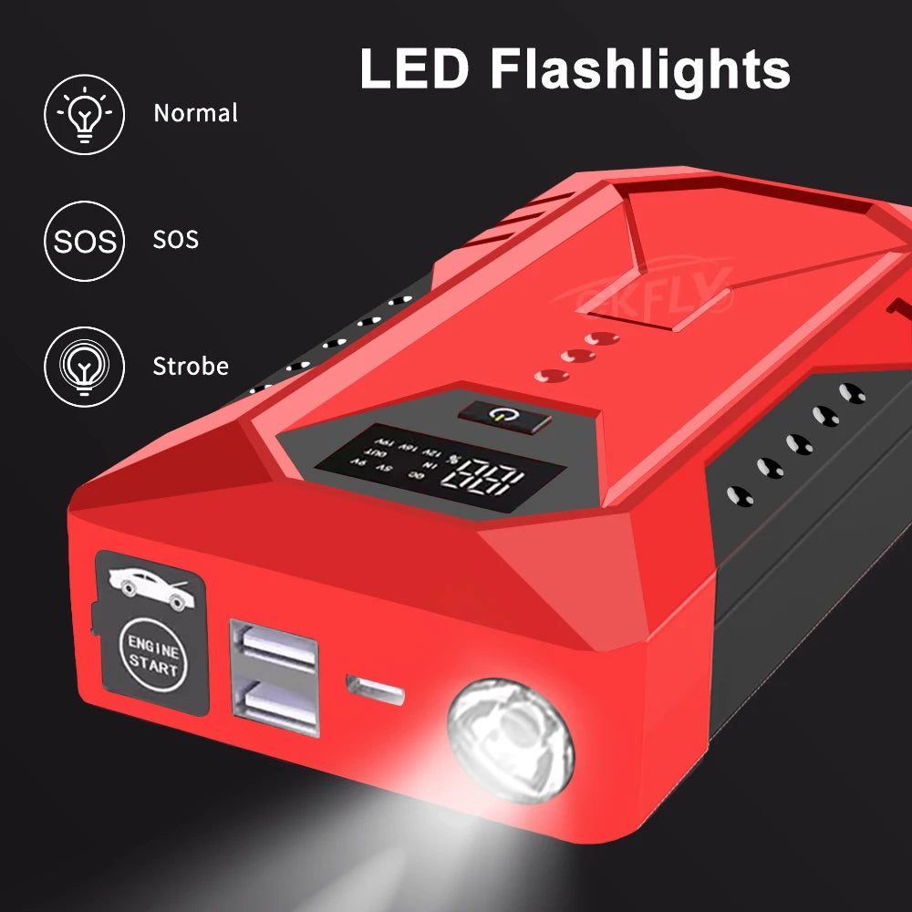 🚗 GKFLY Portable Car Jump Starter – 12000mAh & 18000mAh Power Bank, 1200A–2000A Emergency Battery Booster - SmartPlaceShop