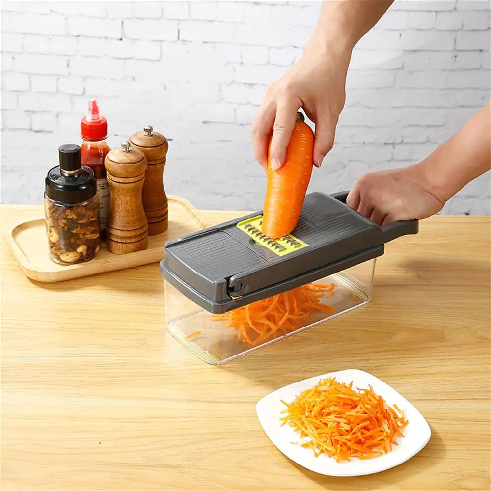 14/16-in-1 Multifunctional Vegetable Chopper – Onion Dicer, Grater & Slicer with Storage Handle - SmartPlaceShop