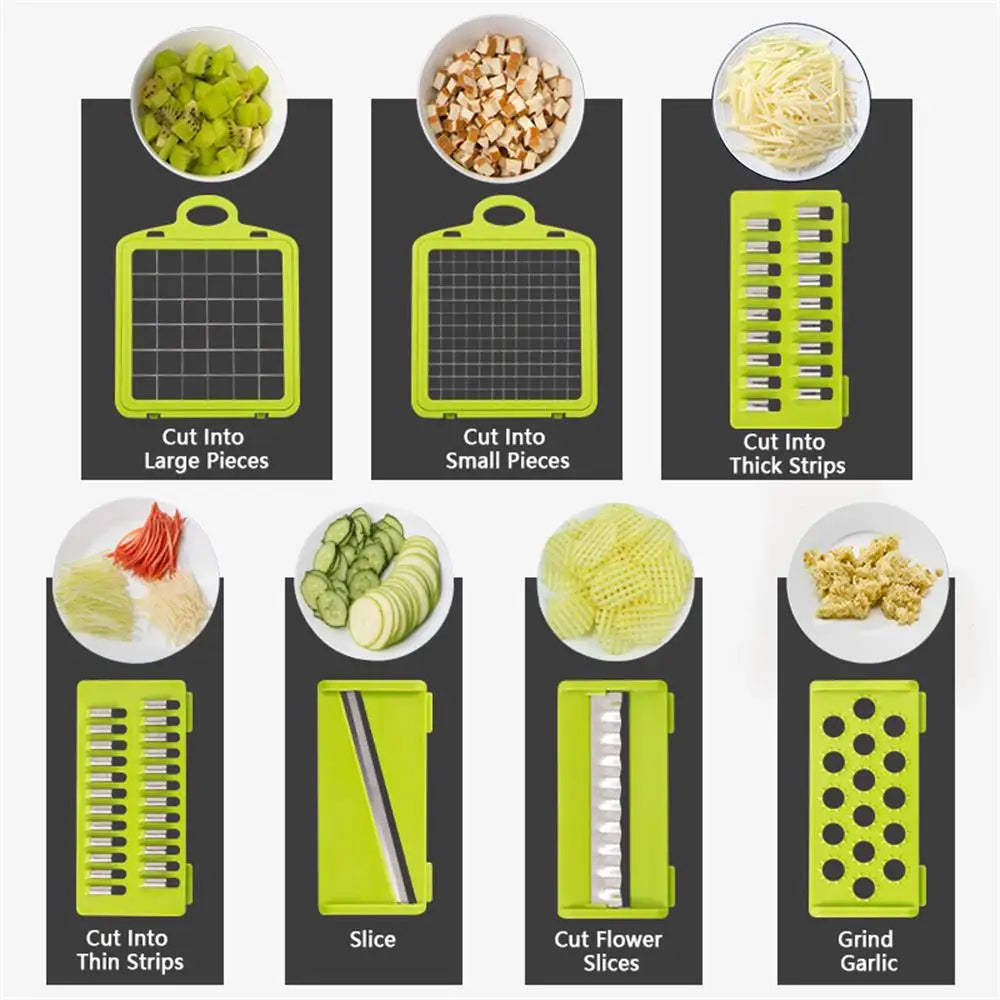 14/16-in-1 Multifunctional Vegetable Chopper – Onion Dicer, Grater & Slicer with Storage Handle - SmartPlaceShop
