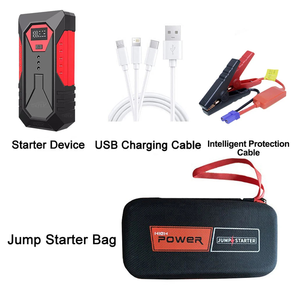 🚗 GKFLY Portable Car Jump Starter – 12000mAh & 18000mAh Power Bank, 1200A–2000A Emergency Battery Booster - SmartPlaceShop