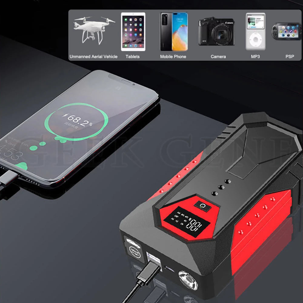 🚗 GKFLY Portable Car Jump Starter – 12000mAh & 18000mAh Power Bank, 1200A–2000A Emergency Battery Booster - SmartPlaceShop