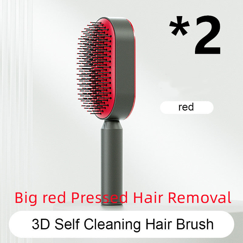 Self Cleaning Scalp Massage Hair Brush with One-Click Hair Removal – Anti-Static & Air Cushion Design - SmartPlaceShop