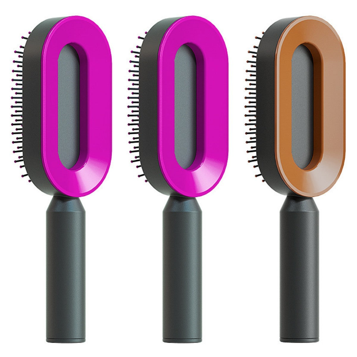 Self Cleaning Scalp Massage Hair Brush with One-Click Hair Removal – Anti-Static & Air Cushion Design - SmartPlaceShop