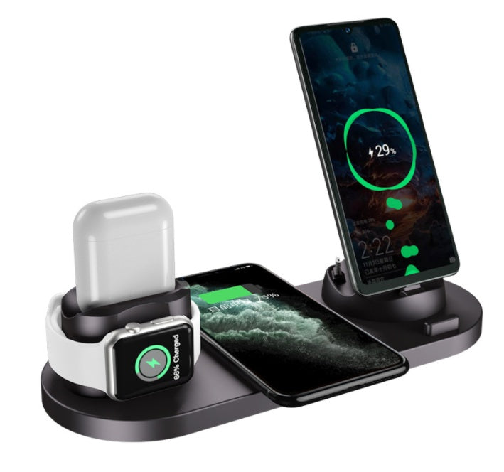 6-in-1 Wireless Fast Charging Dock Station for iPhone, Watch & Devices - SmartPlaceShop