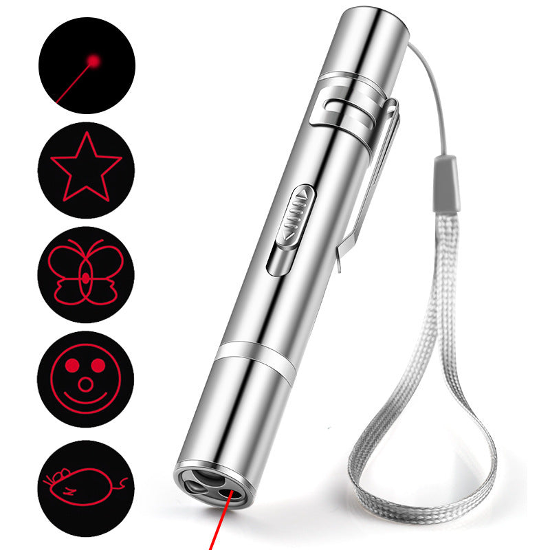 USB Rechargeable Laser Pointer Cat Toy – 5 Modes Red Dot Interactive Pet Training Stick for Cats & Dogs - SmartPlaceShop