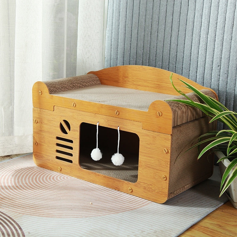 🐾 Corrugated Paper Cat House Luxury Double Layer – The Ultimate Double-Door Playground for Your Cat - SmartPlaceShop