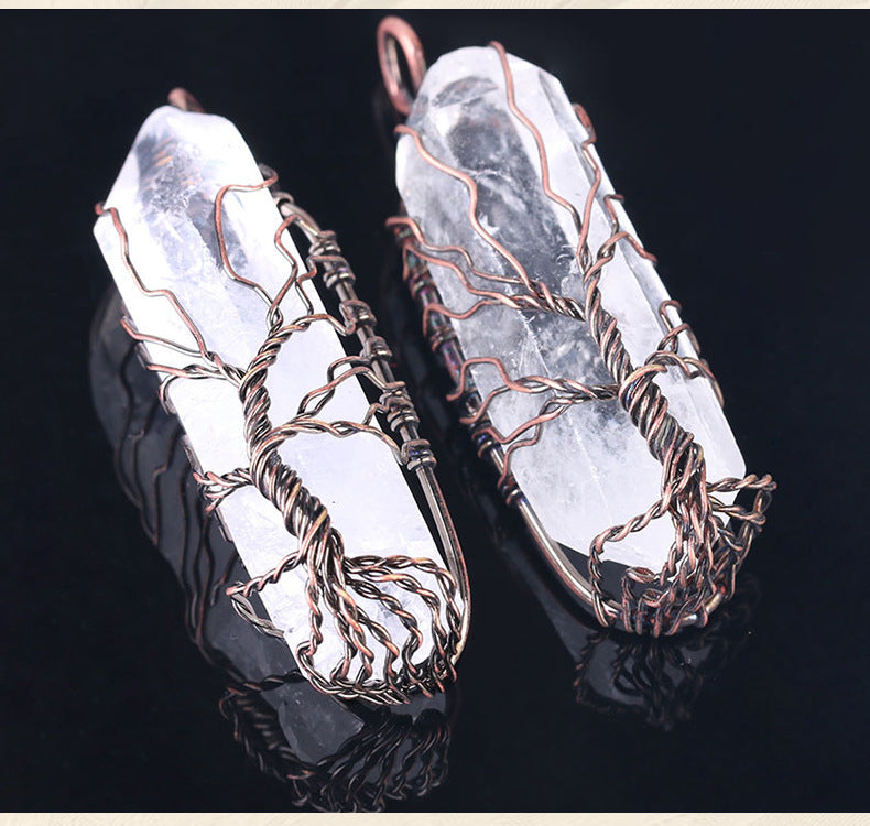 💎 Amorphous Crystal Pendant Necklace – Natural White Stone with Irregular Design - SmartPlaceShop