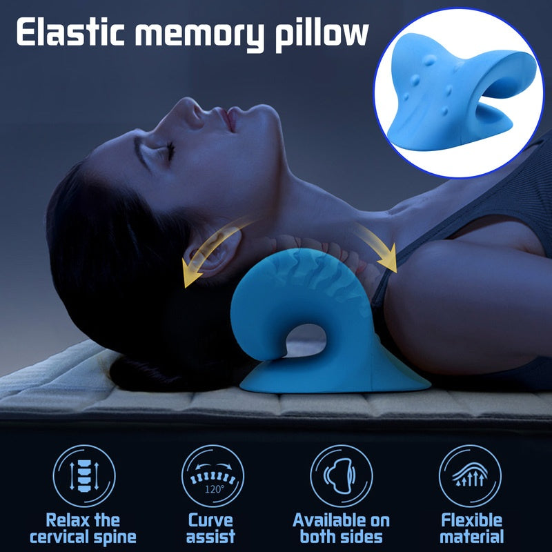 Cervical Neck Traction Pillow – Gravity Stretch Muscle Relaxer for Neck & Shoulder Pain Relief - SmartPlaceShop