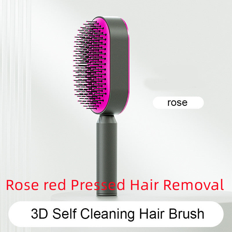 Self Cleaning Scalp Massage Hair Brush with One-Click Hair Removal – Anti-Static & Air Cushion Design - SmartPlaceShop