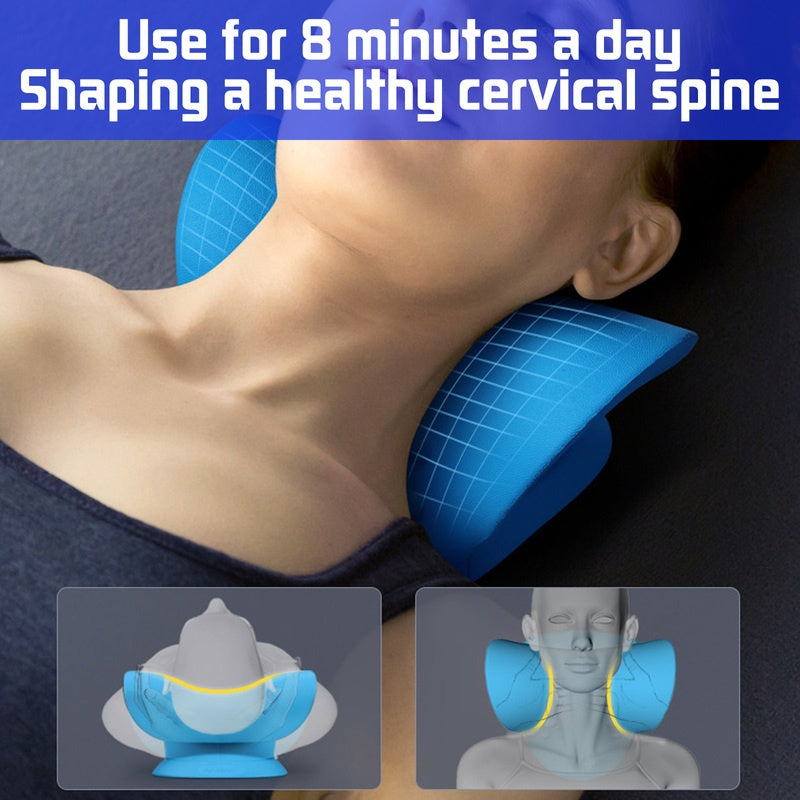 Cervical Neck Traction Pillow – Gravity Stretch Muscle Relaxer for Neck & Shoulder Pain Relief - SmartPlaceShop