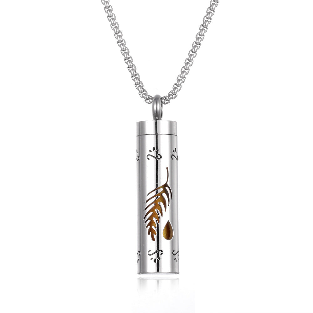 Aromatherapy Pendant Perfume Bottle Essential Oil Titanium Steel - SmartPlaceShop