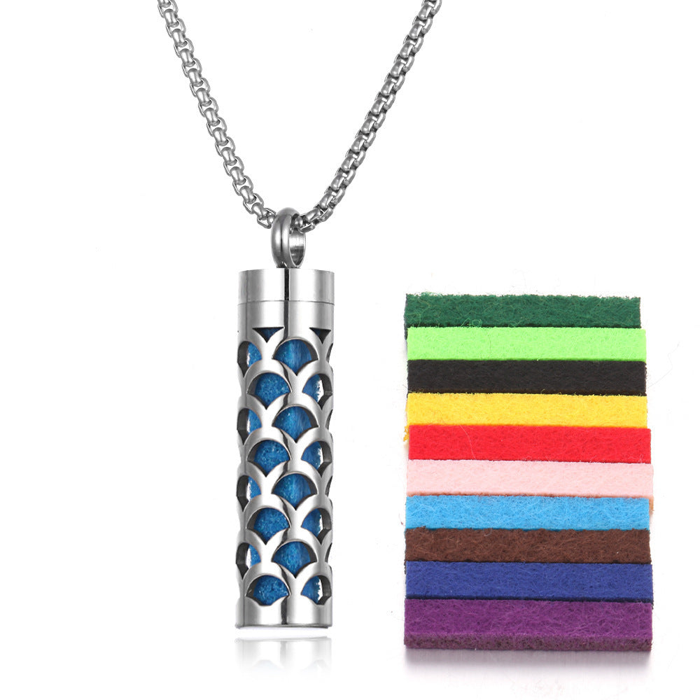 Aromatherapy Pendant Perfume Bottle Essential Oil Titanium Steel - SmartPlaceShop