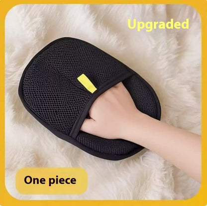 Dual-Sided Pet Hair Remover Glove for Dogs, Cats & Rabbits – Deshedding, Grooming & Massage Mitt (Black) - SmartPlaceShop