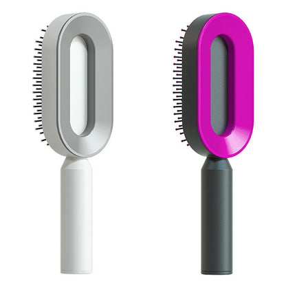 Self Cleaning Scalp Massage Hair Brush with One-Click Hair Removal – Anti-Static & Air Cushion Design - SmartPlaceShop