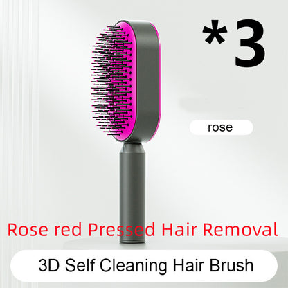 Self Cleaning Scalp Massage Hair Brush with One-Click Hair Removal – Anti-Static & Air Cushion Design - SmartPlaceShop