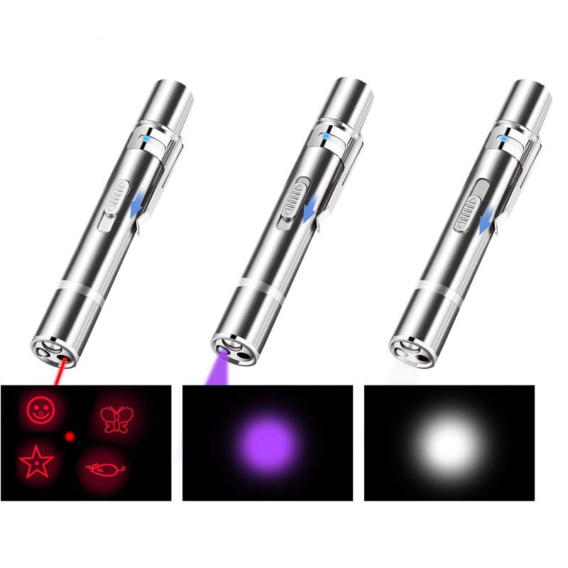 USB Rechargeable Laser Pointer Cat Toy – 5 Modes Red Dot Interactive Pet Training Stick for Cats & Dogs - SmartPlaceShop