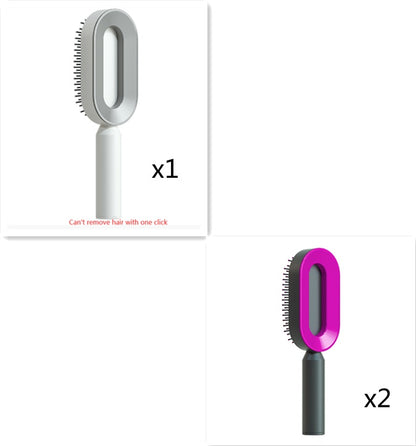 Self Cleaning Scalp Massage Hair Brush with One-Click Hair Removal – Anti-Static & Air Cushion Design - SmartPlaceShop