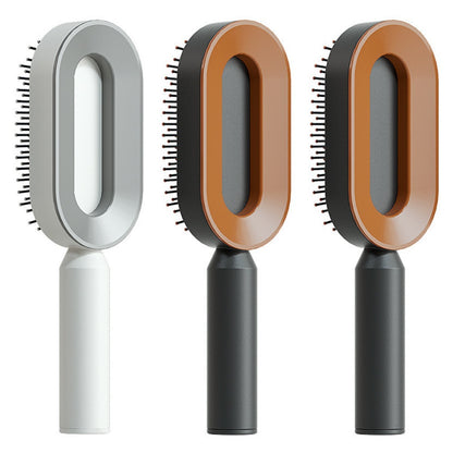 Self Cleaning Scalp Massage Hair Brush with One-Click Hair Removal – Anti-Static & Air Cushion Design - SmartPlaceShop
