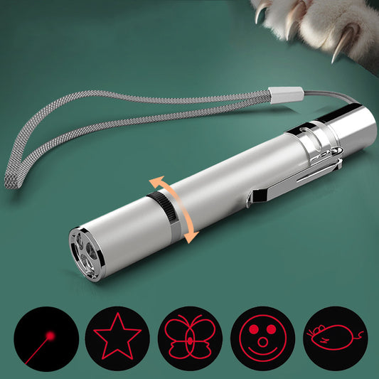 USB Rechargeable Laser Pointer Cat Toy – 5 Modes Red Dot Interactive Pet Training Stick for Cats & Dogs - SmartPlaceShop