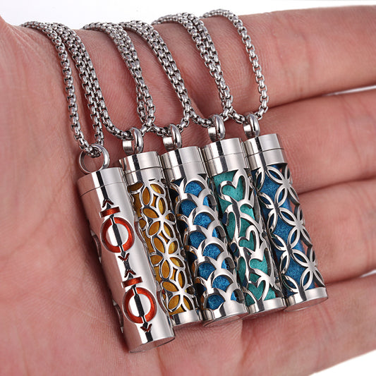 Aromatherapy Pendant Perfume Bottle Essential Oil Titanium Steel - SmartPlaceShop