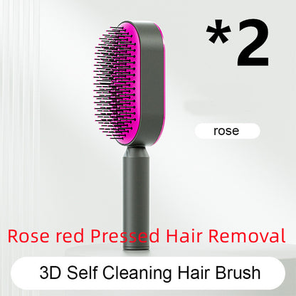 Self Cleaning Scalp Massage Hair Brush with One-Click Hair Removal – Anti-Static & Air Cushion Design - SmartPlaceShop